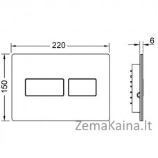 Vandens nuleidimo mygtukas Tecesolid 9240416, juodas matinis