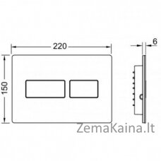 Vandens nuleidimo mygtukas Tecesolid 9240430, matinio nerūdijančio plieno