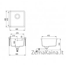 Virtuvės plautuvė AQUASANITA ARCA SQA101W 710 Alba -With, uždaromas ventilis