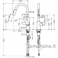 Virtuvinis maišytuvas Hansgrohe Focus M41 31815670