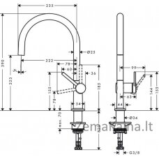 Virtuvinis maišytuvas Hansgrohe TALIS M54 72843670 (juodas matinis)