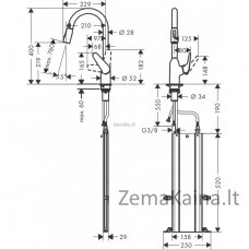 Virtuvinis maišytuvas su ištraukiama žarna Hansgrohe Focus M42, 71820000