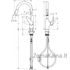 Virtuvinis maišytuvas su ištraukiama žarna Hansgrohe Focus M42 71862000