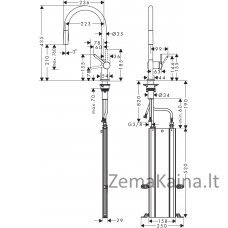 Virtuvinis maišytuvas su ištraukiama žarna Hansgrohe Talis M54 72801000