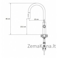 Virtuvinis maišytuvas su ištraukiama žarna Quadron JENNIFER Q LINE SLIM 3623510_BS, plieno