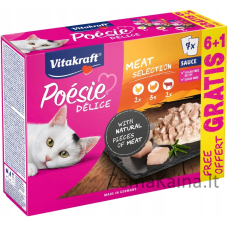 VITAKRAFT Poésie Delice Meat selection - šlapias kačių maistas - 6 + 1 x 85g