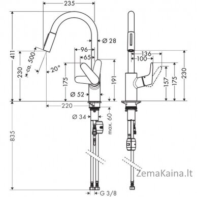 Virtuvinis maišytuvas Hansgrohe Focus M41 31815670 1