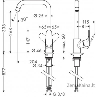 Virtuvinis maišytuvas Hansgrohe Focus M41, 31820670 2