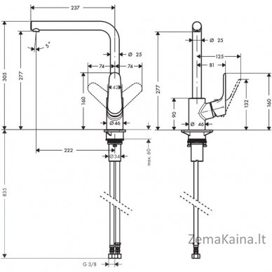 Virtuvinis maišytuvas Hansgrohe Focus M41 juodas 31817670 1