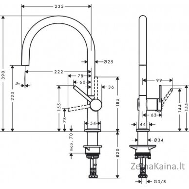 Virtuvinis maišytuvas Hansgrohe TALIS M54 72843670 (juodas matinis) 1