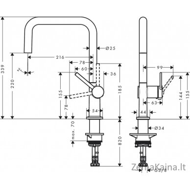 Virtuvinis maišytuvas Hansgrohe Talis M54 72844670 (juodas matinis) 2