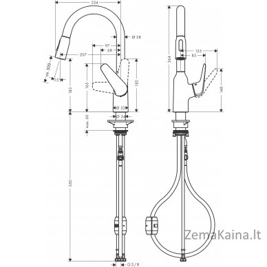 Virtuvinis maišytuvas su ištraukiama žarna Hansgrohe Focus M42 71862000 1