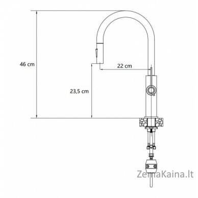 Virtuvinis maišytuvas su ištraukiama žarna Quadron JENNIFER Q LINE SLIM 3623510_BS, plieno 1