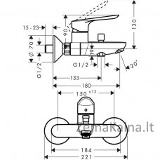 Vonios maišytuvas Hansgrohe Logis E 71403000