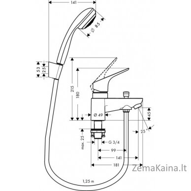 Vonios maišytuvas Hansgrohe Focus 31521000 1