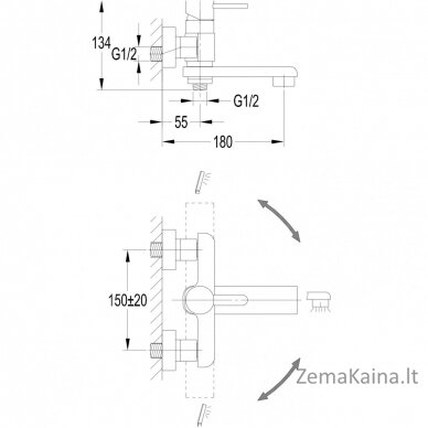 Vonios maišytuvo komplektas OMNIRES DARLING DA5031BL 1