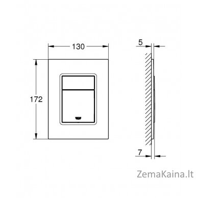 WC nuleidimo mygtukas Grohe Skate Cosmopolitan S, 37535000 3