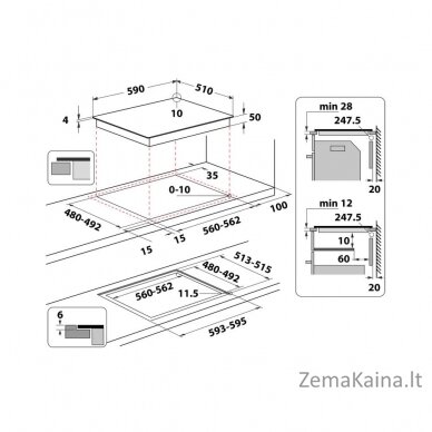 Whirlpool WL B4560 NE/W Balta Įmontuoti 59 cm Indukcinė viryklė, padalyta į sritis 4 zone(s) 10