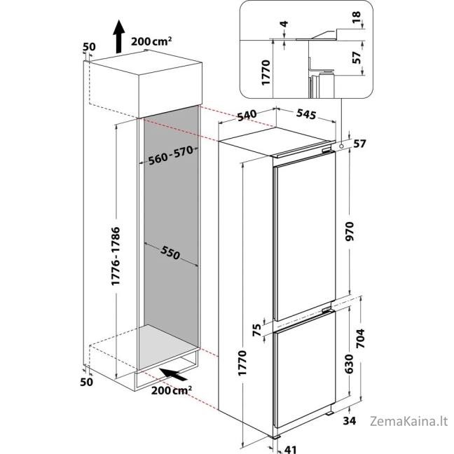 Whirlpool įmontuojamas šaldytuvas-šaldiklis - ART 6600 LH E 3