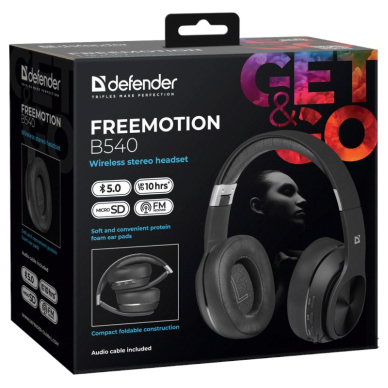 Wireless Headphones with microphone DEFENDER FREEMOTION B540 black 7