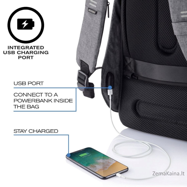 XD DESIGN KUPRINĖ SU APSAUGA NUO VAGYSTĖS BOBBY HERO SMALL GREY P/N: P705.702 10