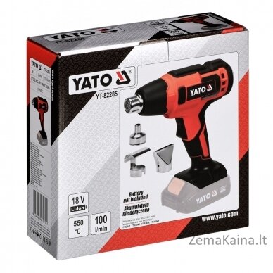 Yato YT-82285 karšto oro pistoletas 100 l/min 550 °C 250 W Juoda, Raudona 6