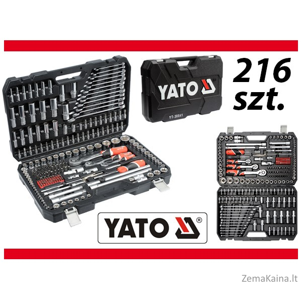 YATO YT-38841 1/4", 3/8", 1/2" veržliarakčių rinkinys 3