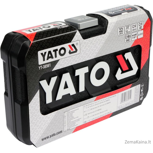Yato YT-38561 mechanikos įrankių komplektas 22 įrankiai(ių) 3