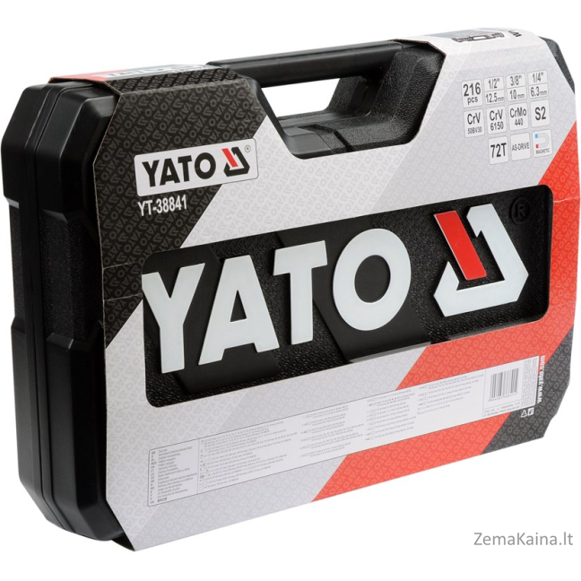 YATO YT-38841 1/4", 3/8", 1/2" veržliarakčių rinkinys 4